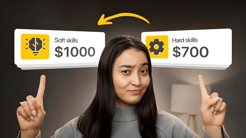 Soft skills vs hard skills for YouTube thumbnail